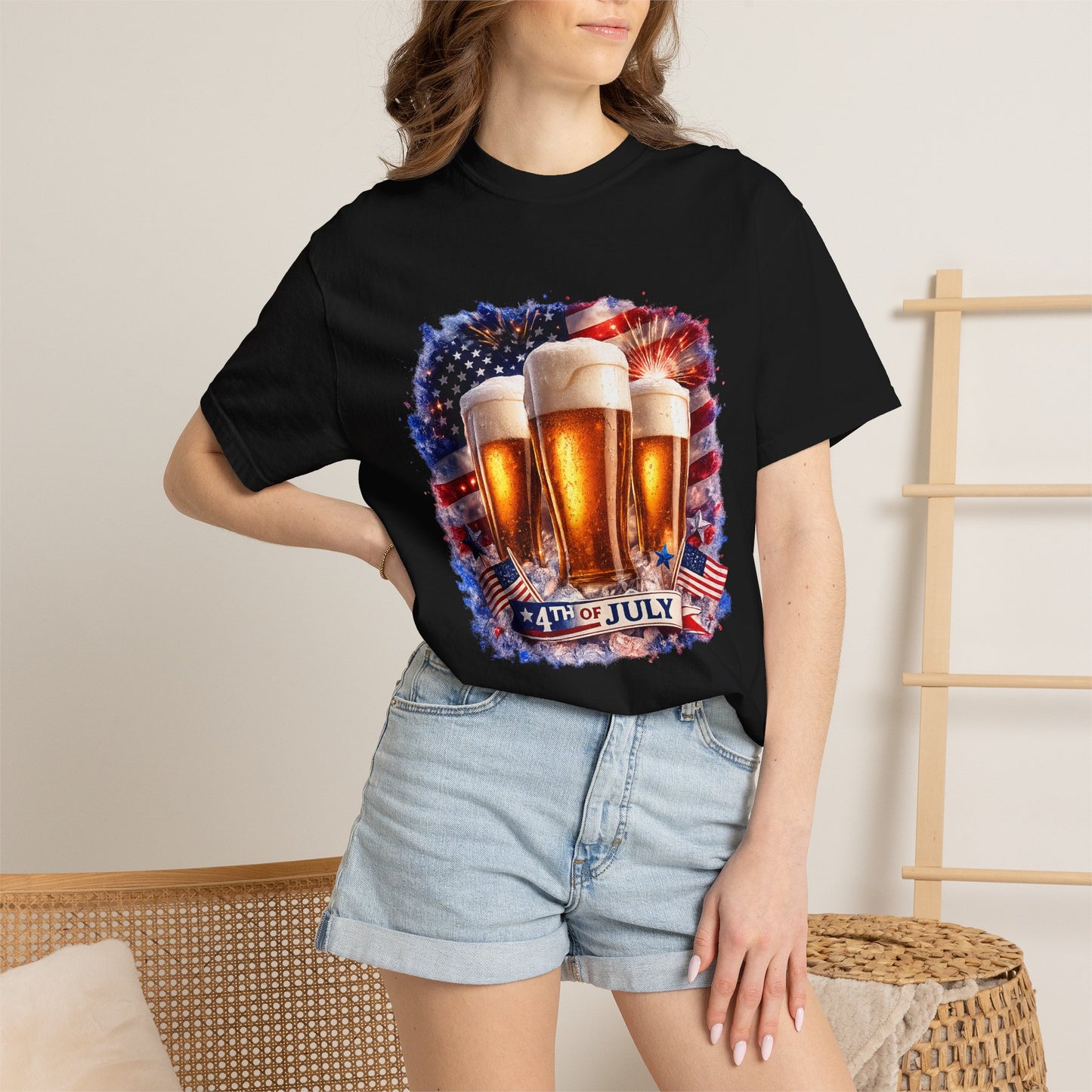 4th of July Patriotic American Flag Brewery Tee