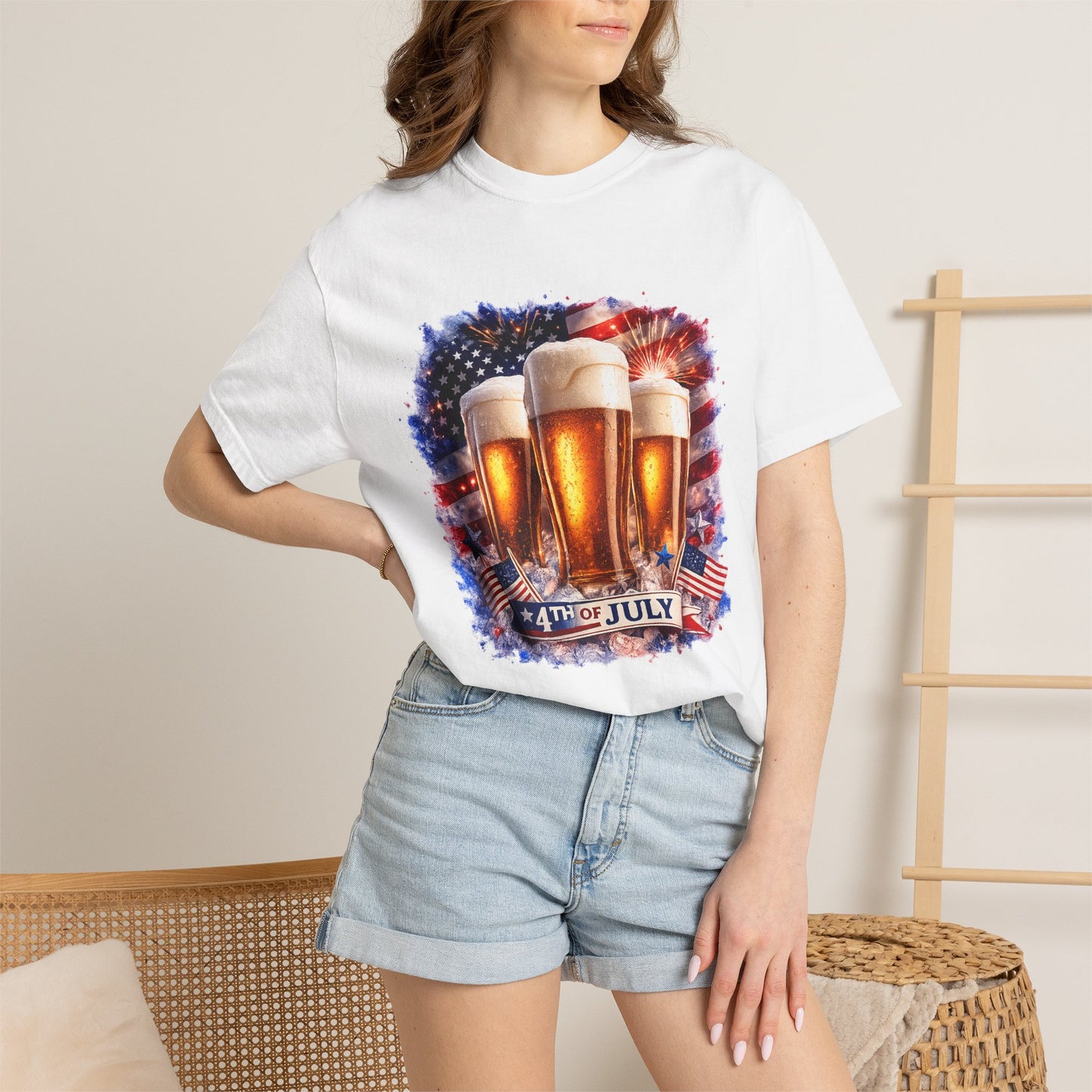 4th of July Patriotic American Flag Brewery Tee