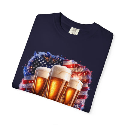 4th of July Patriotic American Flag Brewery Tee