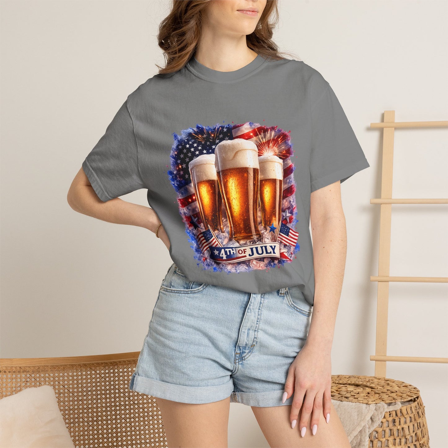 4th of July Patriotic American Flag Brewery Tee