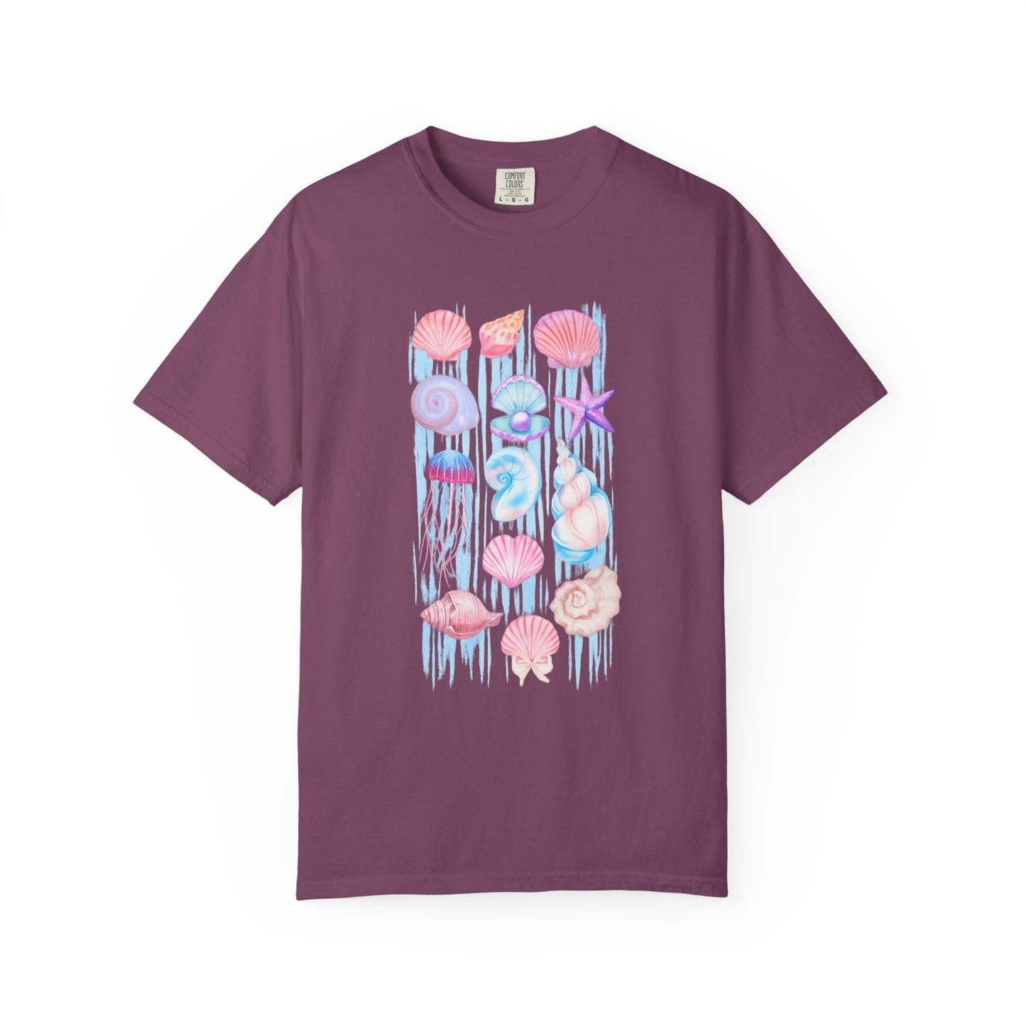 Pastel Watercolor Beach Shells Graphic Tee