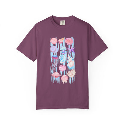 Pastel Watercolor Beach Shells Graphic Tee
