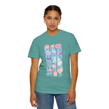 Pastel Watercolor Beach Shells Graphic Tee