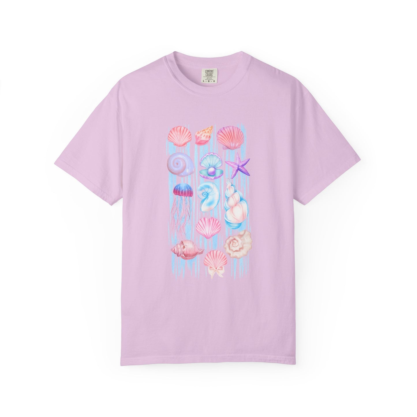 Pastel Watercolor Beach Shells Graphic Tee