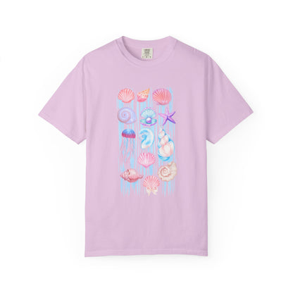 Pastel Watercolor Beach Shells Graphic Tee