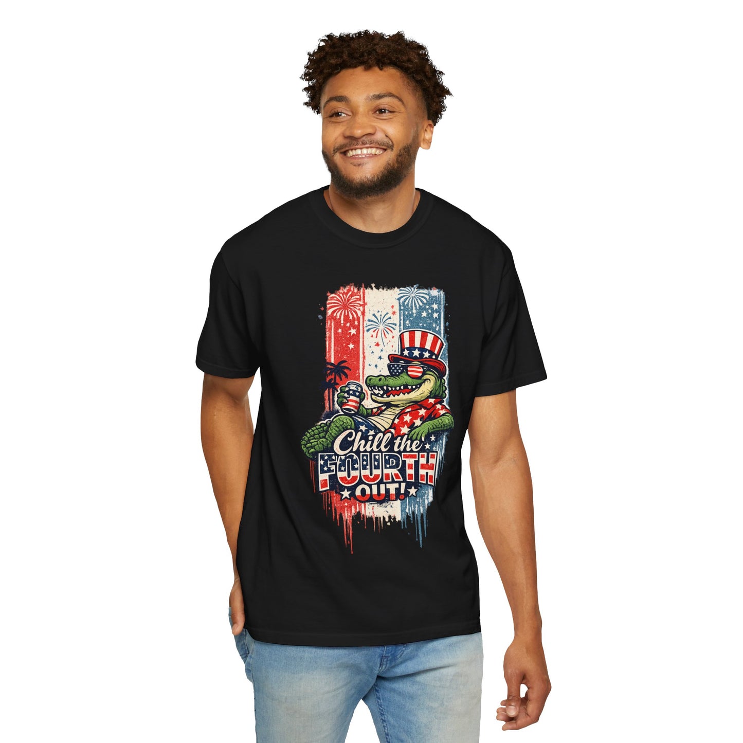 Men's "Chill the Fourth Out" Patriotic Graphic Tee