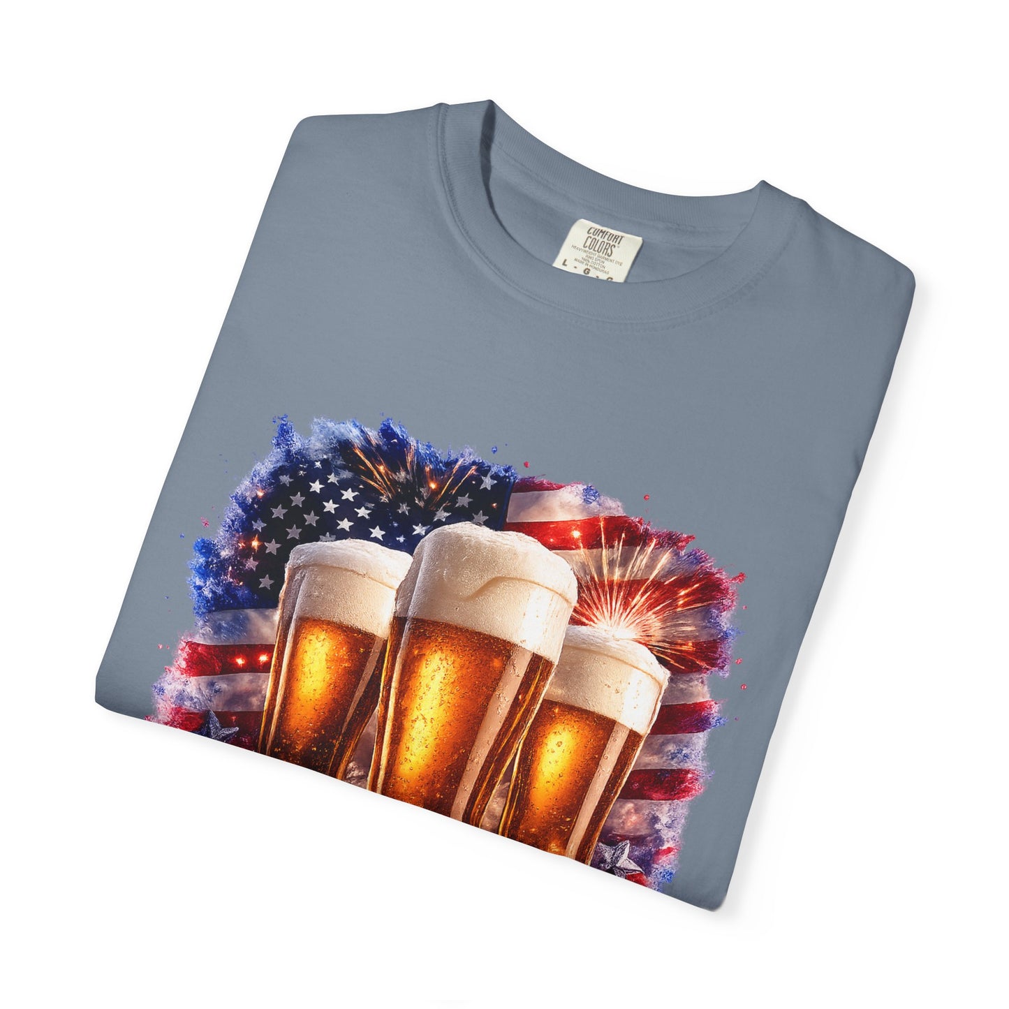 4th of July Patriotic American Flag Brewery Tee