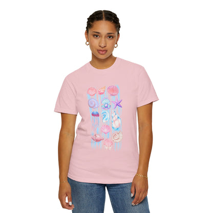 Pastel Watercolor Beach Shells Graphic Tee