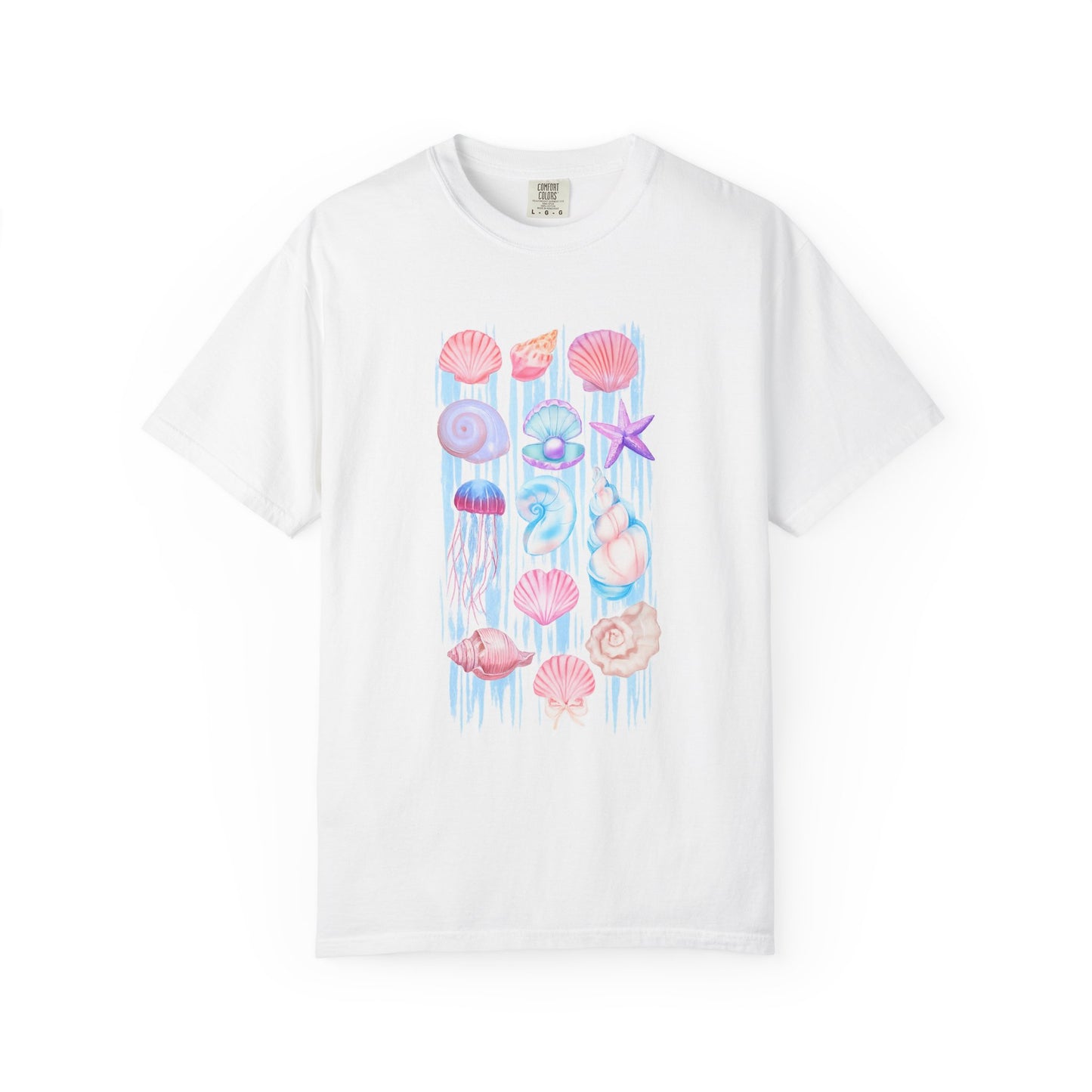 Pastel Watercolor Beach Shells Graphic Tee