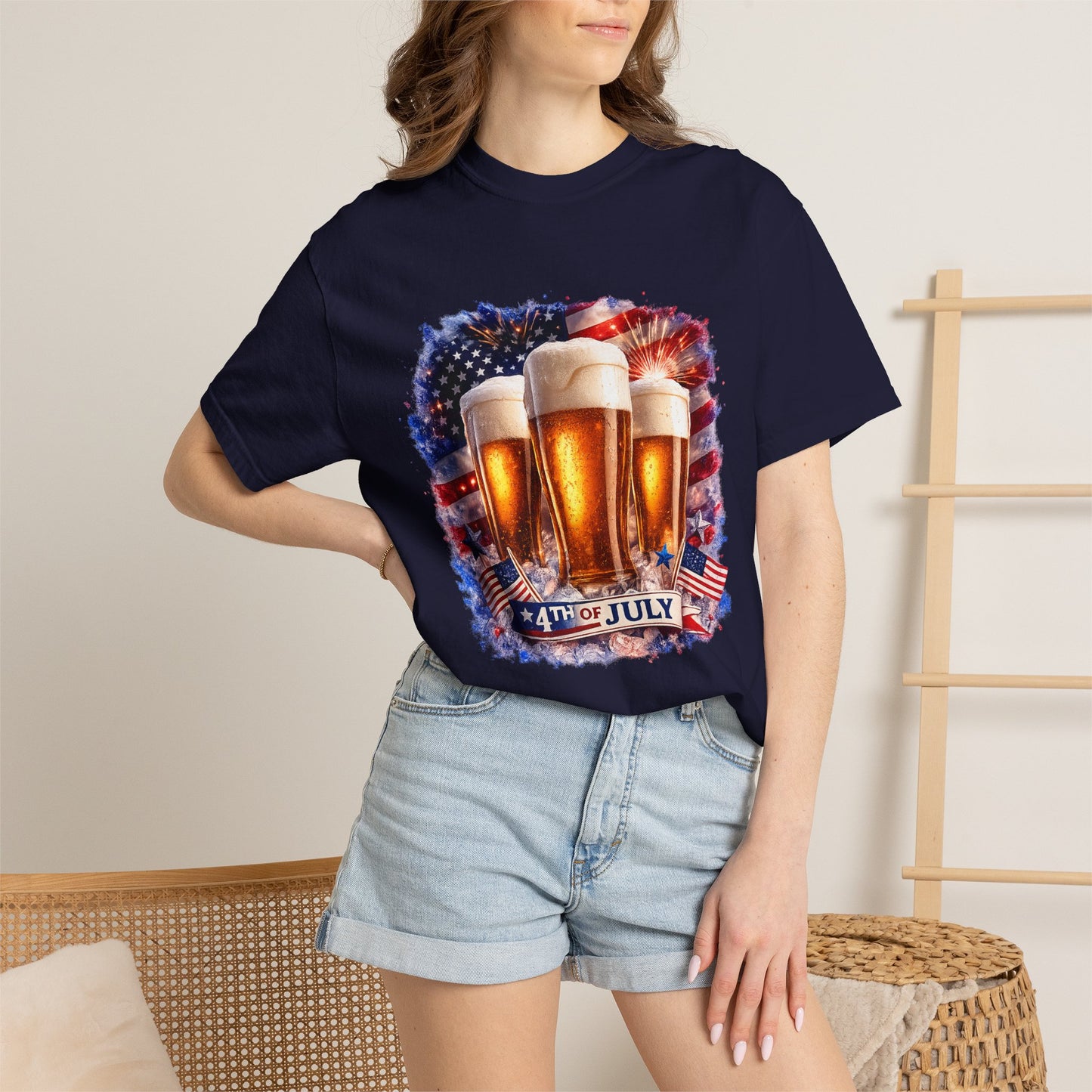 4th of July Patriotic American Flag Brewery Tee