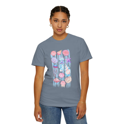 Pastel Watercolor Beach Shells Graphic Tee