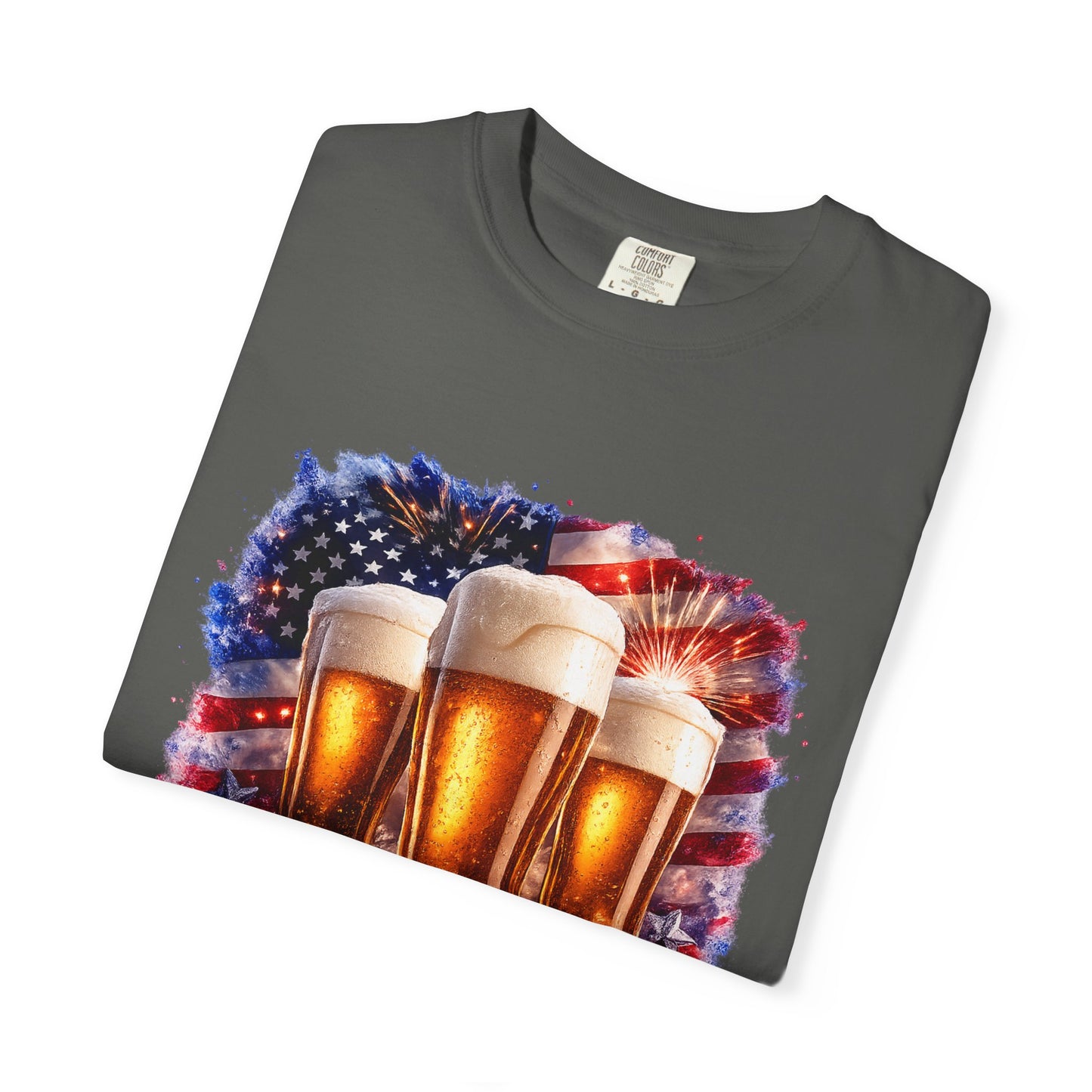 4th of July Patriotic American Flag Brewery Tee