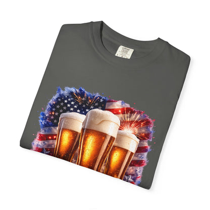 4th of July Patriotic American Flag Brewery Tee