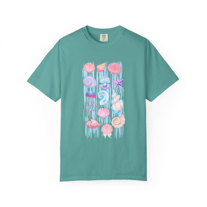 Pastel Watercolor Beach Shells Graphic Tee
