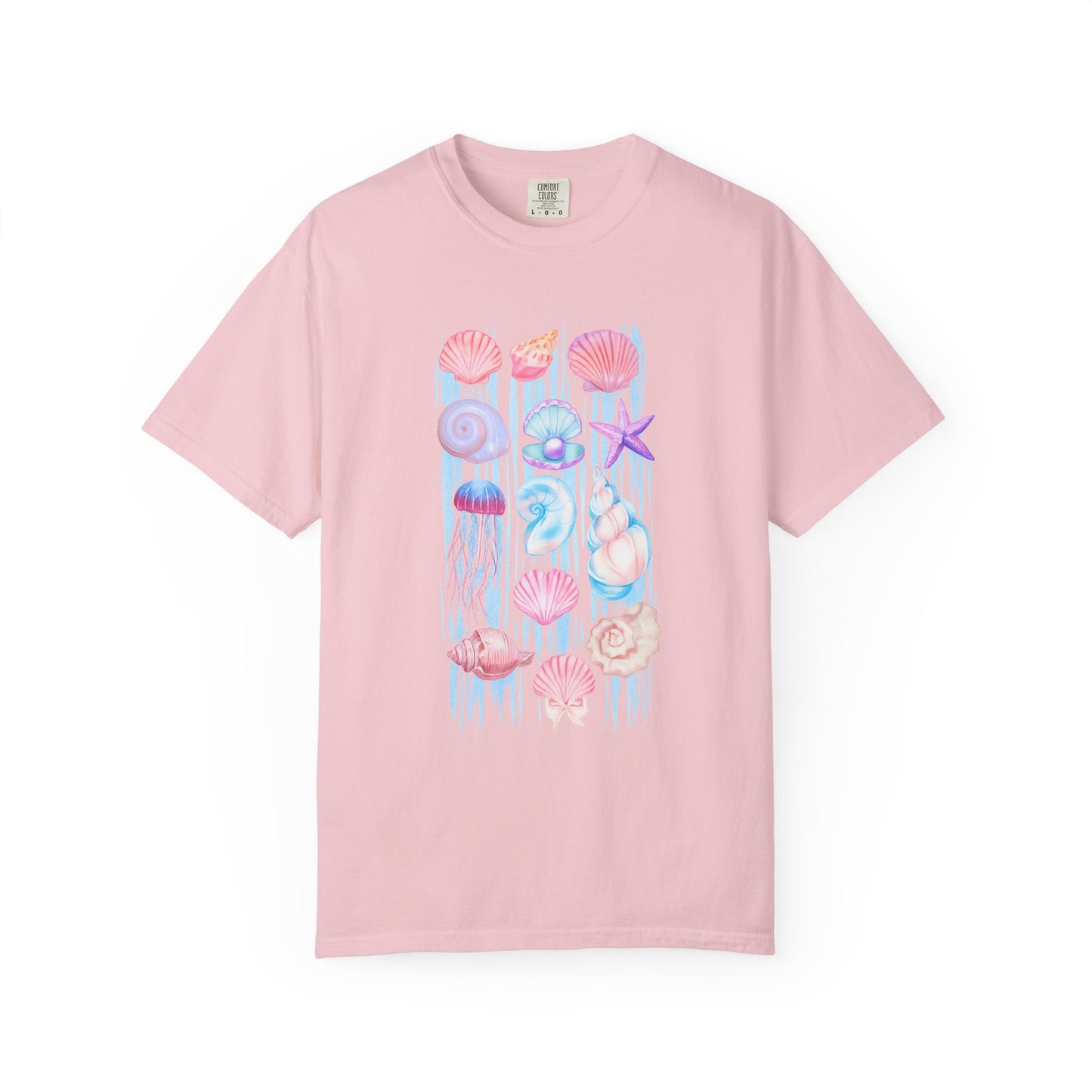 Pastel Watercolor Beach Shells Graphic Tee