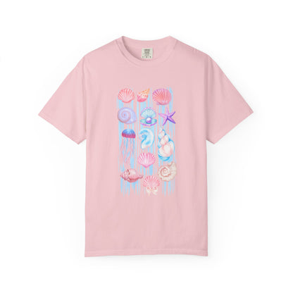 Pastel Watercolor Beach Shells Graphic Tee
