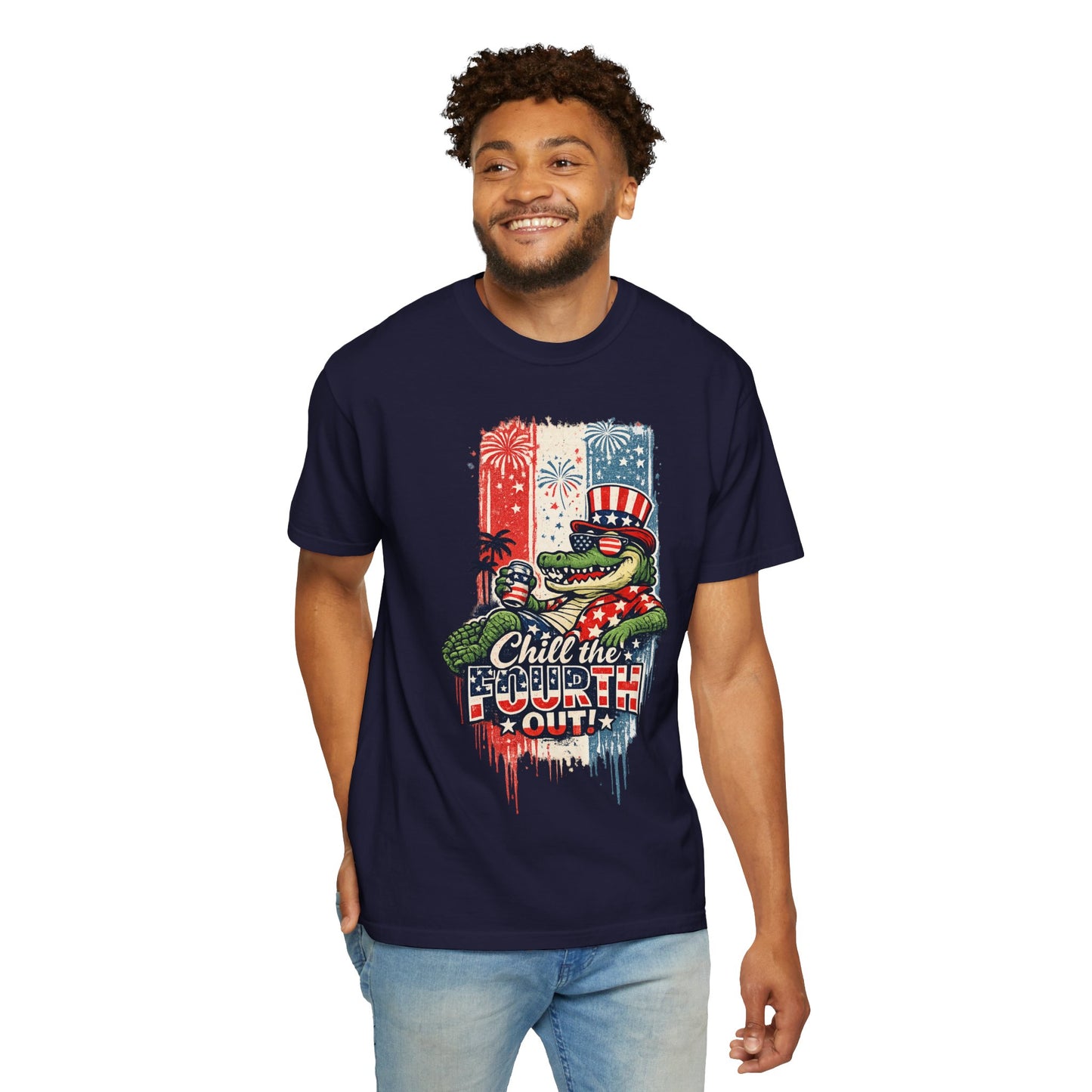 Men's "Chill the Fourth Out" Patriotic Graphic Tee