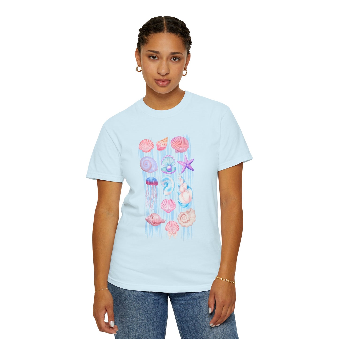 Pastel Watercolor Beach Shells Graphic Tee