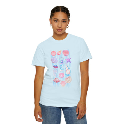 Pastel Watercolor Beach Shells Graphic Tee