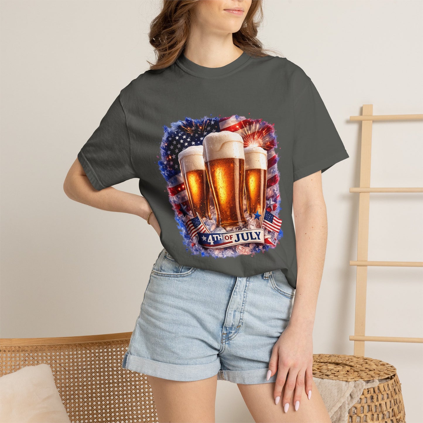 4th of July Patriotic American Flag Brewery Tee
