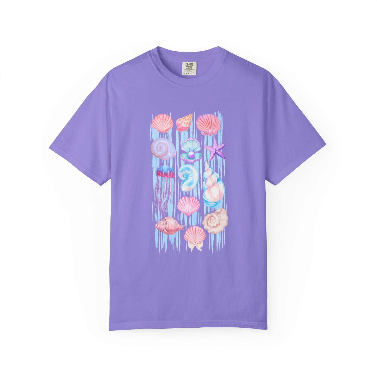 Pastel Watercolor Beach Shells Graphic Tee