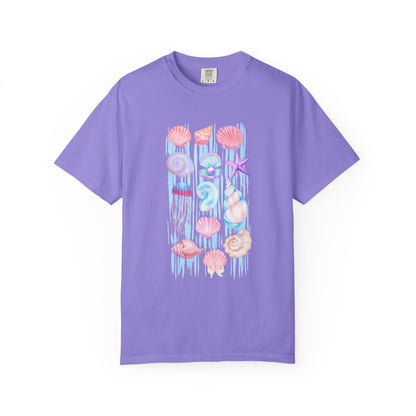 Pastel Watercolor Beach Shells Graphic Tee