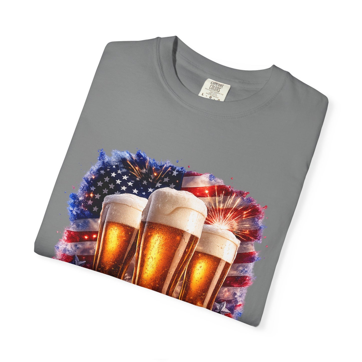 4th of July Patriotic American Flag Brewery Tee