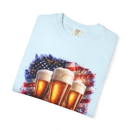 4th of July Patriotic American Flag Brewery Tee
