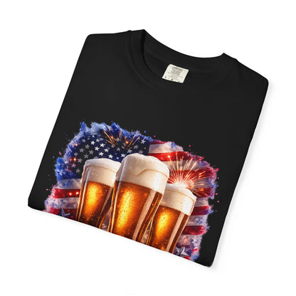 4th of July Patriotic American Flag Brewery Tee
