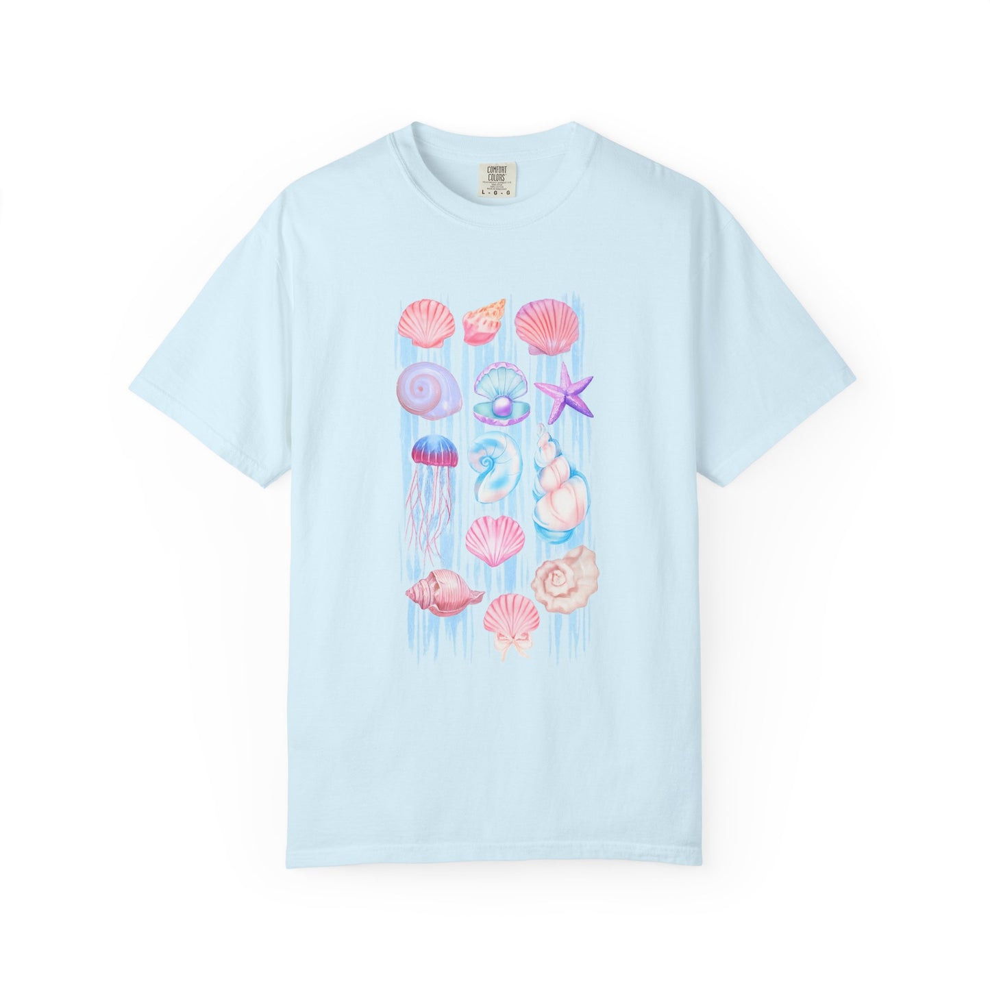 Pastel Watercolor Beach Shells Graphic Tee