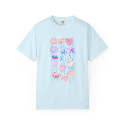 Pastel Watercolor Beach Shells Graphic Tee