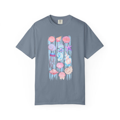 Pastel Watercolor Beach Shells Graphic Tee