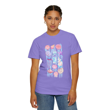 Pastel Watercolor Beach Shells Graphic Tee