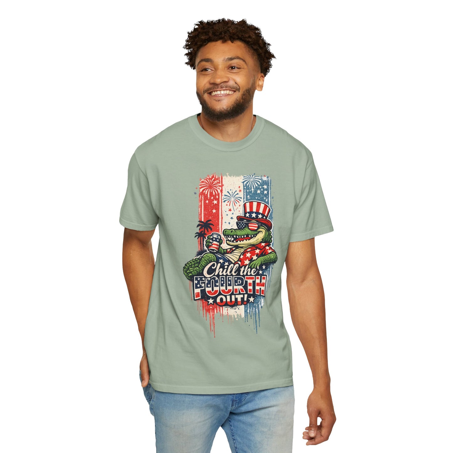 Men's "Chill the Fourth Out" Patriotic Graphic Tee