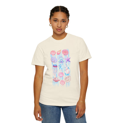 Pastel Watercolor Beach Shells Graphic Tee